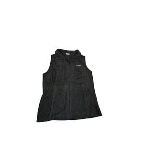 Columbia Womens Fleece Full-Zip Vest Size L Black Polyester